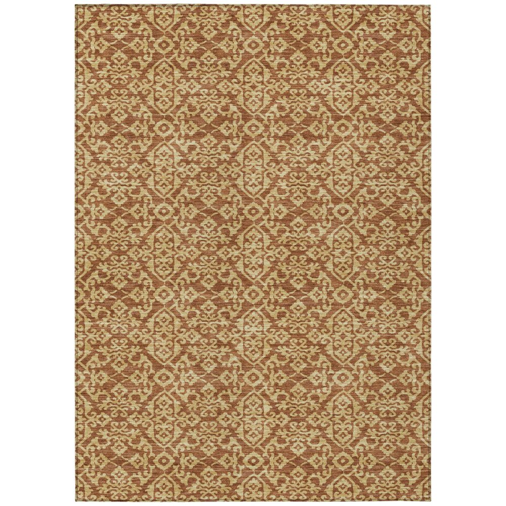 3' X 5' Orange And Graphite Oriental Washable Indoor Outdoor Area Rug HomeRoots