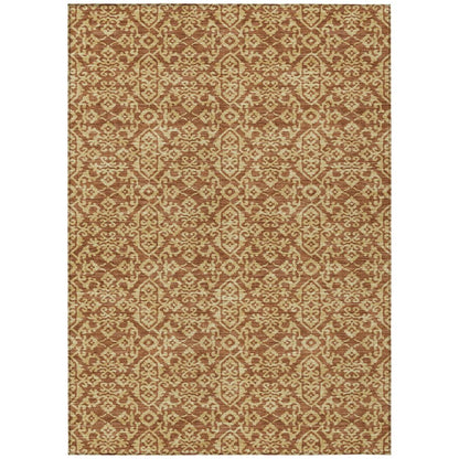 3' X 5' Orange And Graphite Oriental Washable Indoor Outdoor Area Rug HomeRoots