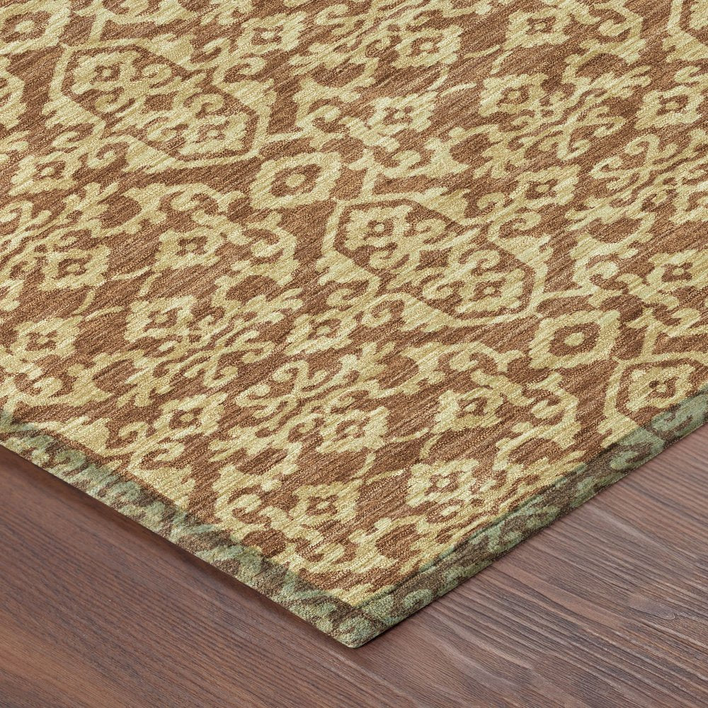 3' X 5' Orange And Graphite Oriental Washable Indoor Outdoor Area Rug HomeRoots