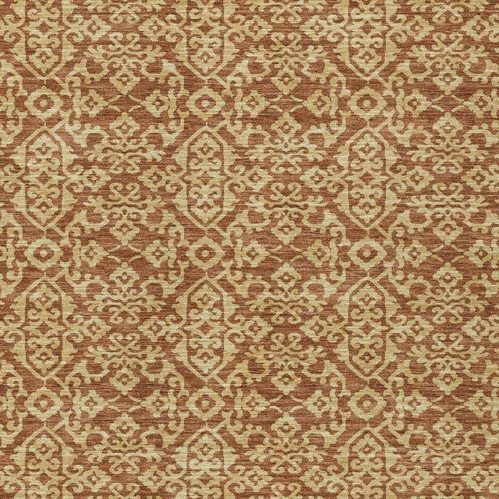 3' X 5' Orange And Graphite Oriental Washable Indoor Outdoor Area Rug HomeRoots