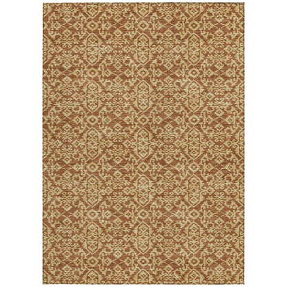 8' X 10' Orange And Graphite Oriental Washable Indoor Outdoor Area Rug HomeRoots