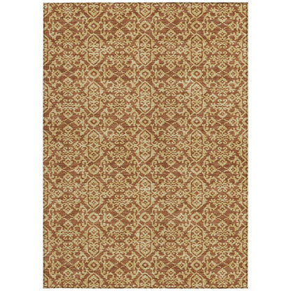 8' X 10' Orange And Graphite Oriental Washable Indoor Outdoor Area Rug HomeRoots