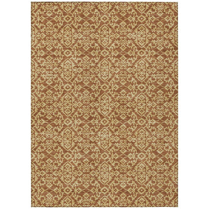 8' X 10' Orange And Graphite Oriental Washable Indoor Outdoor Area Rug HomeRoots