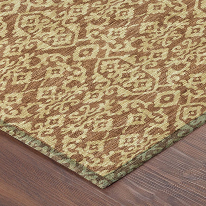 8' X 10' Orange And Graphite Oriental Washable Indoor Outdoor Area Rug HomeRoots