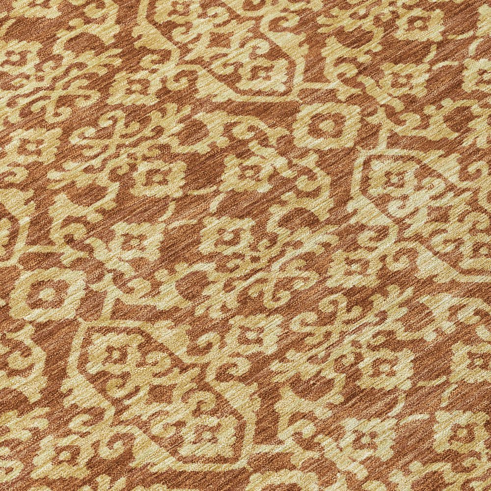 8' X 10' Orange And Graphite Oriental Washable Indoor Outdoor Area Rug HomeRoots