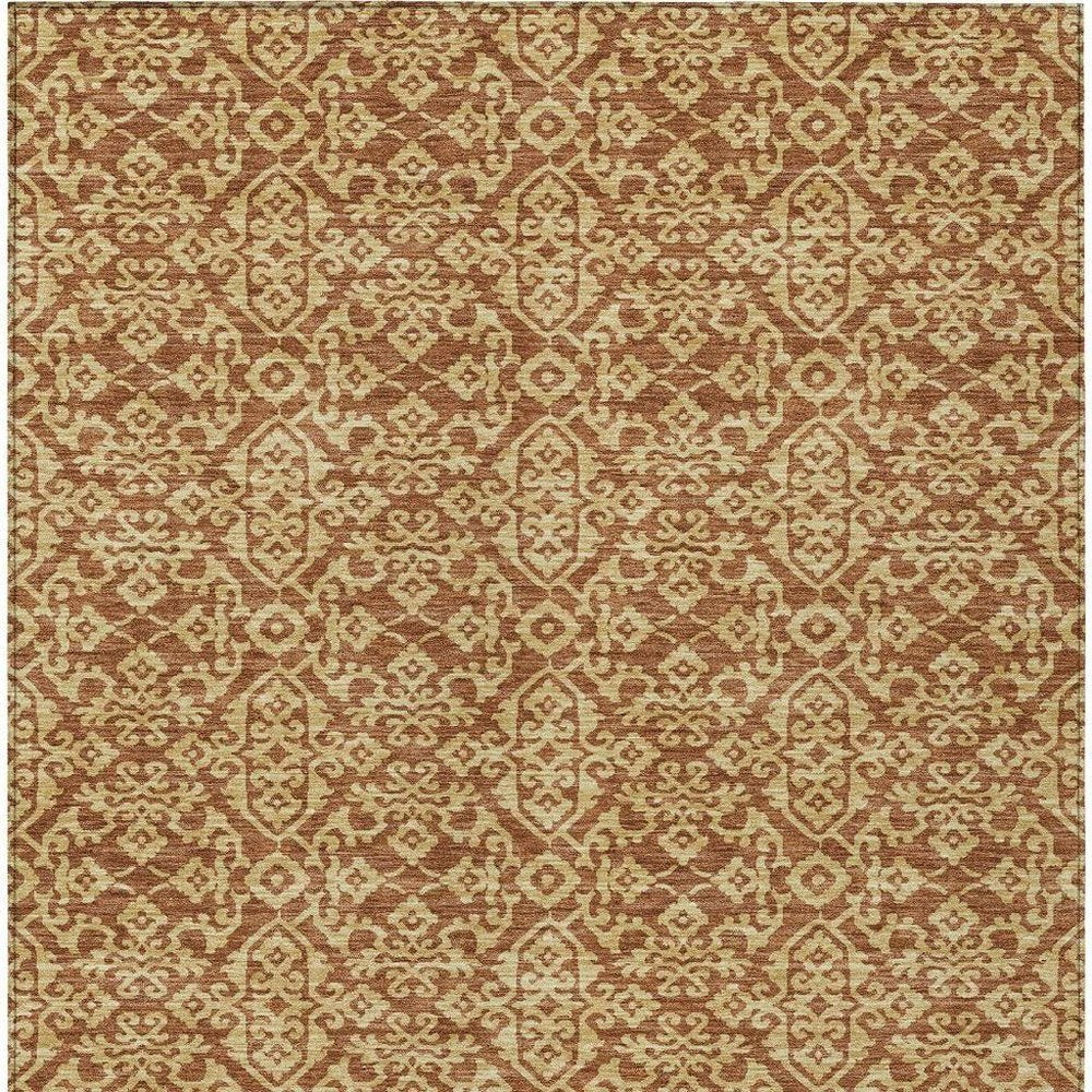 9' X 12' Orange And Graphite Oriental Washable Indoor Outdoor Area Rug HomeRoots