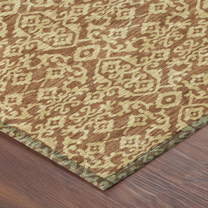 9' X 12' Orange And Graphite Oriental Washable Indoor Outdoor Area Rug HomeRoots