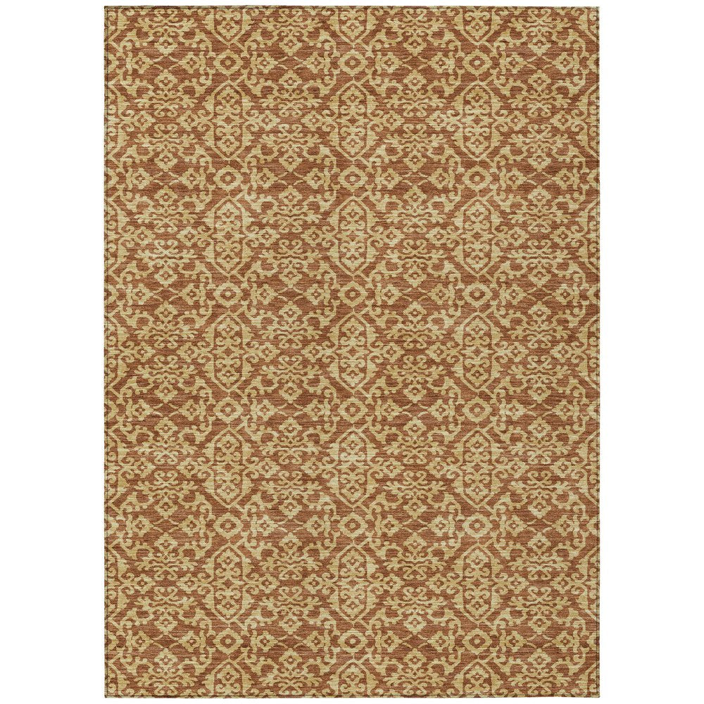 10' X 14' Orange And Graphite Oriental Washable Indoor Outdoor Area Rug HomeRoots