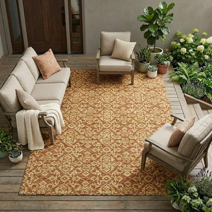 10' X 14' Orange And Graphite Oriental Washable Indoor Outdoor Area Rug HomeRoots