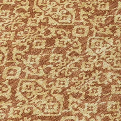 10' X 14' Orange And Graphite Oriental Washable Indoor Outdoor Area Rug HomeRoots