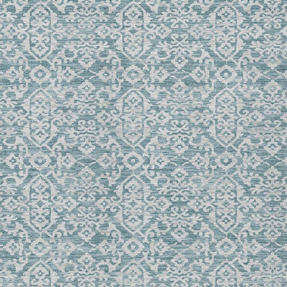 5' X 8' Teal Blue And Brown Oriental Washable Indoor Outdoor Area Rug HomeRoots