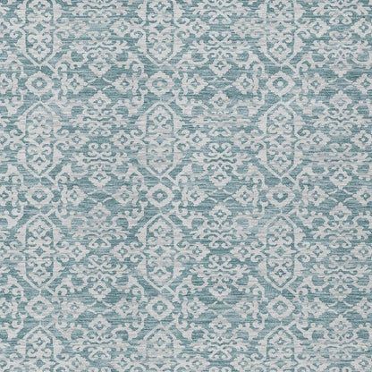 8' X 10' Teal Blue And Brown Oriental Washable Indoor Outdoor Area Rug HomeRoots