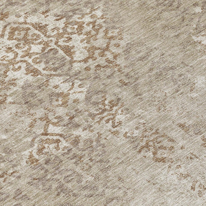 3' X 5' Beige And Gray Oriental Washable Indoor Outdoor Area Rug HomeRoots