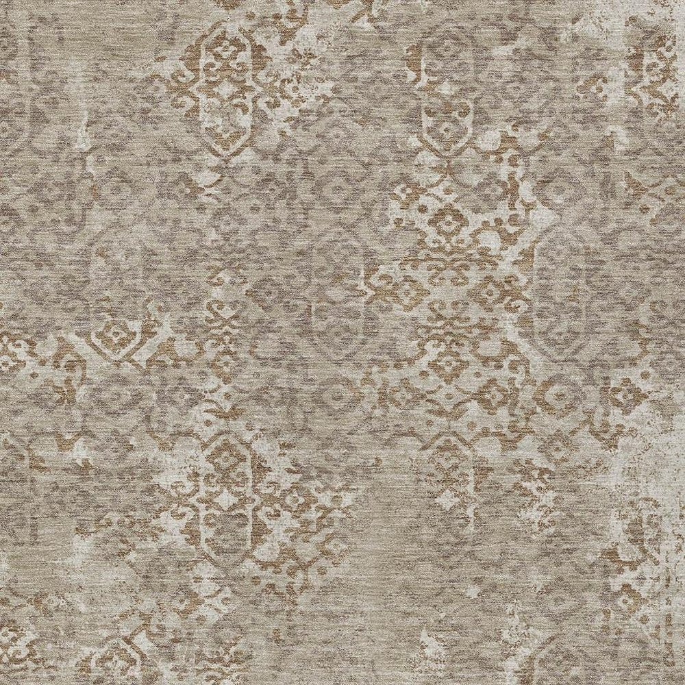 5' X 8' Beige And Gray Oriental Washable Indoor Outdoor Area Rug HomeRoots