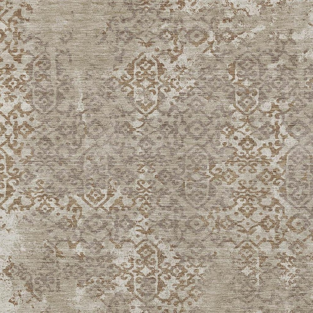 8' X 10' Beige And Gray Oriental Washable Indoor Outdoor Area Rug HomeRoots