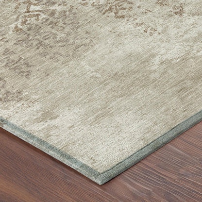 10' X 14' Beige And Gray Oriental Washable Indoor Outdoor Area Rug HomeRoots