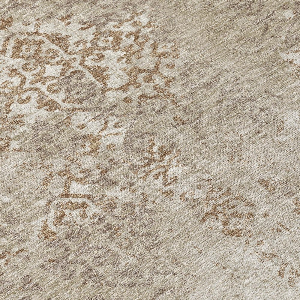 10' X 14' Beige And Gray Oriental Washable Indoor Outdoor Area Rug HomeRoots