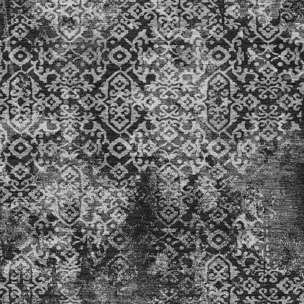 3' X 5' Black And Gray Oriental Washable Indoor Outdoor Area Rug HomeRoots