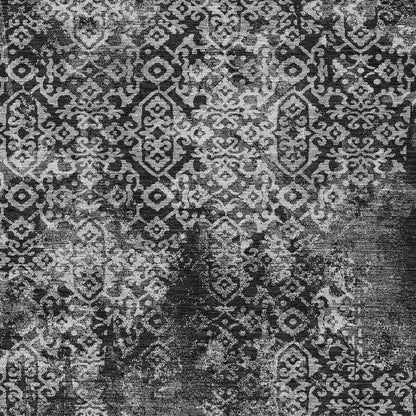 9' X 12' Black And Gray Oriental Washable Indoor Outdoor Area Rug HomeRoots
