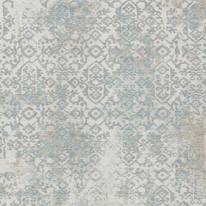 3' X 5' Ivory And Blue Oriental Washable Indoor Outdoor Area Rug HomeRoots