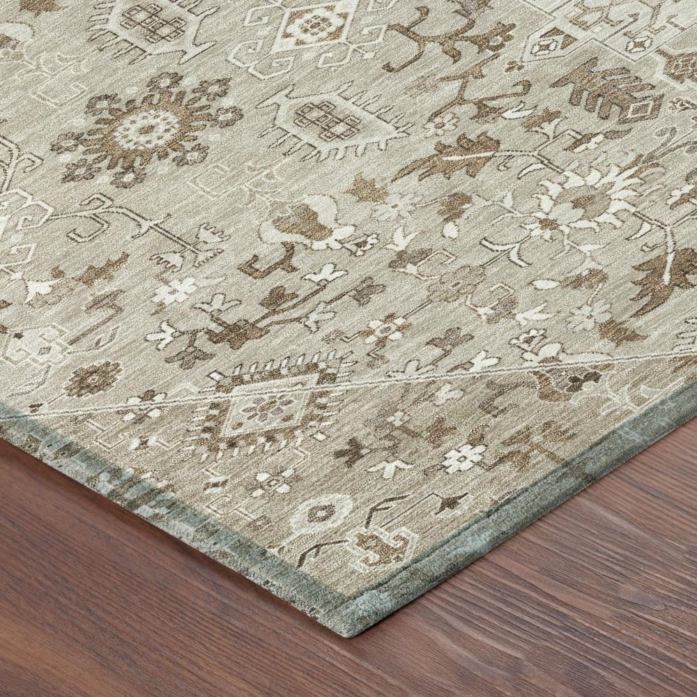 5' X 8' Beige And Graphite Medallion Washable Indoor Outdoor Area Rug HomeRoots