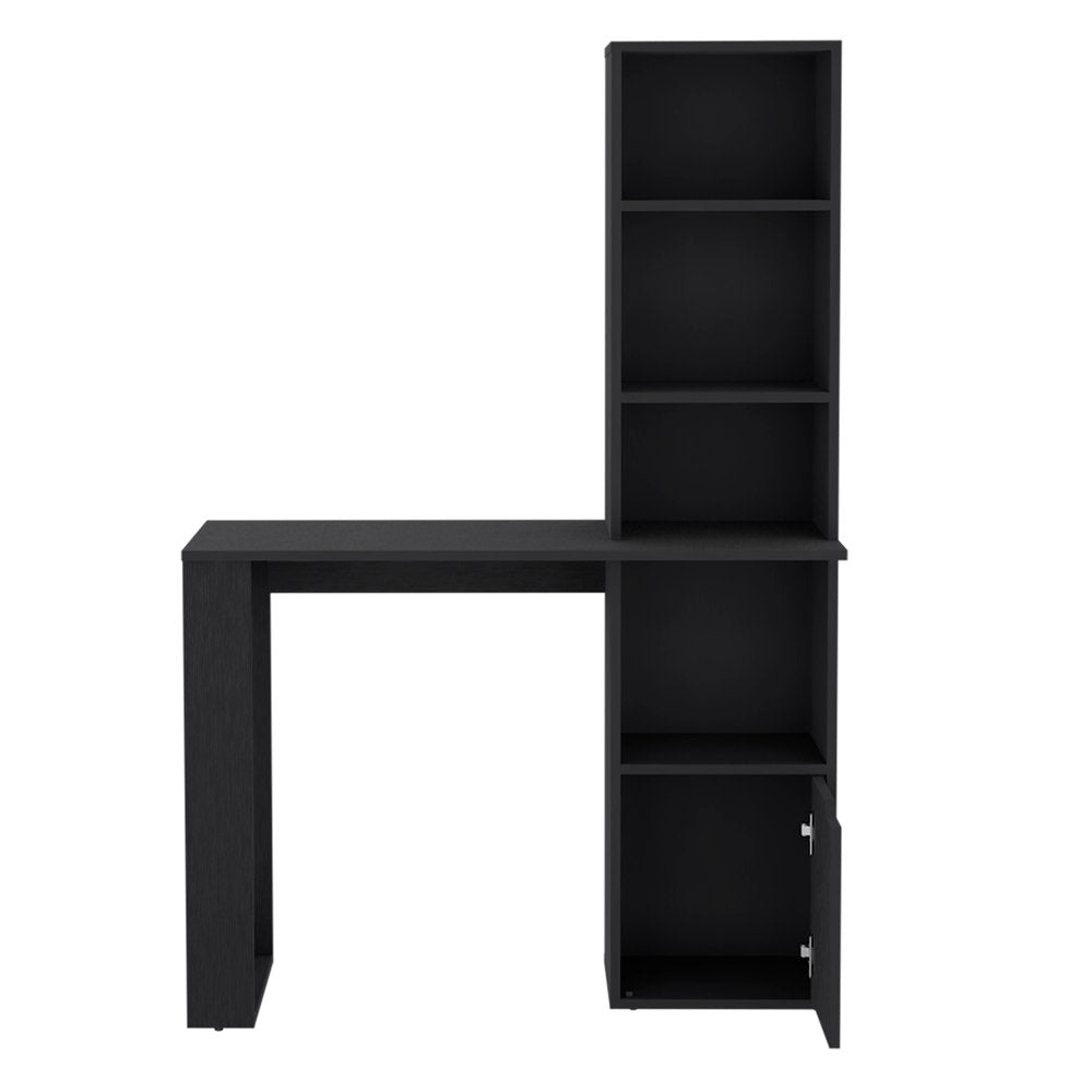 39" Black Wood Pedestal Computer Desk HomeRoots