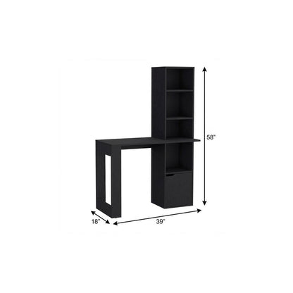 39" Black Wood Pedestal Computer Desk