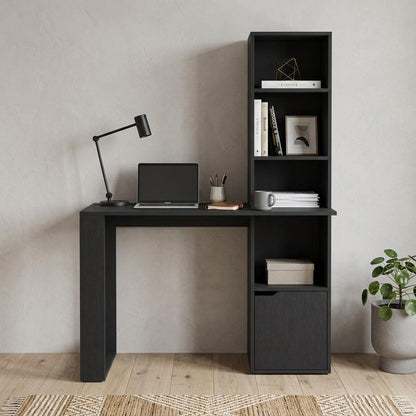 39" Black Wood Pedestal Computer Desk