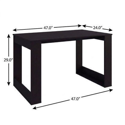 47" Black Wood Computer Desk