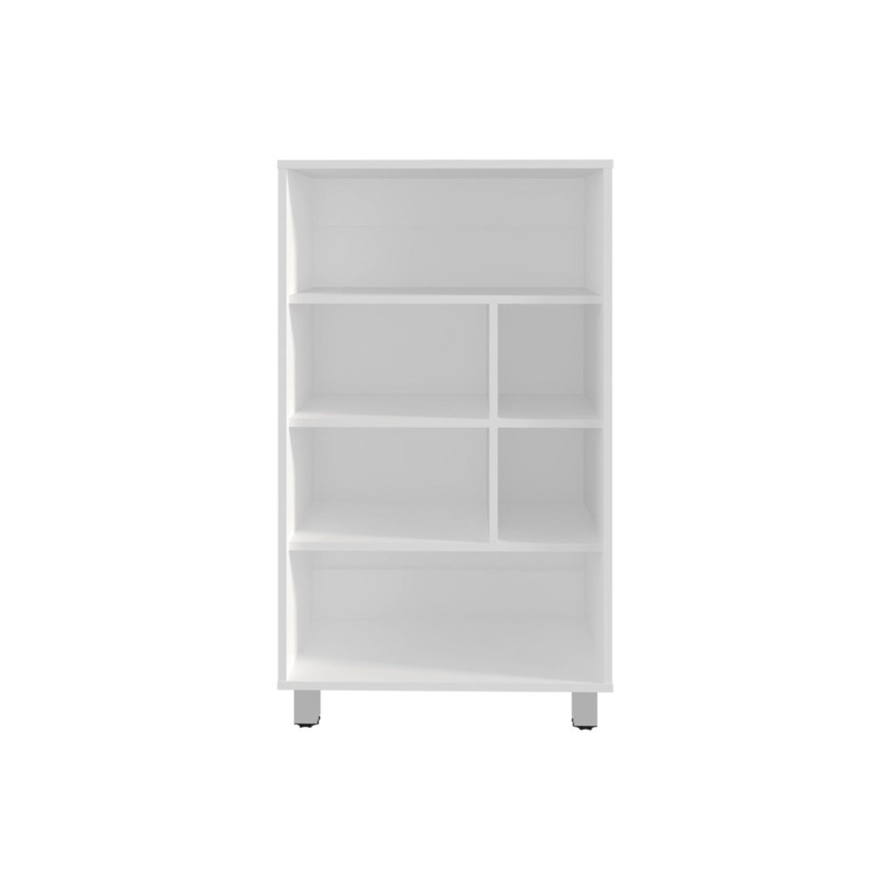 41" White Wood Four Tier Bookcase — view 1