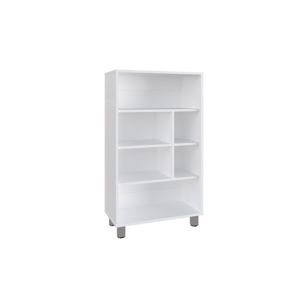 41" White Wood Four Tier Bookcase — view 2
