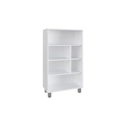 41" White Wood Four Tier Bookcase