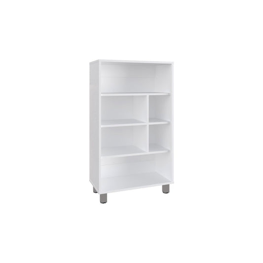 41" White Wood Four Tier Bookcase