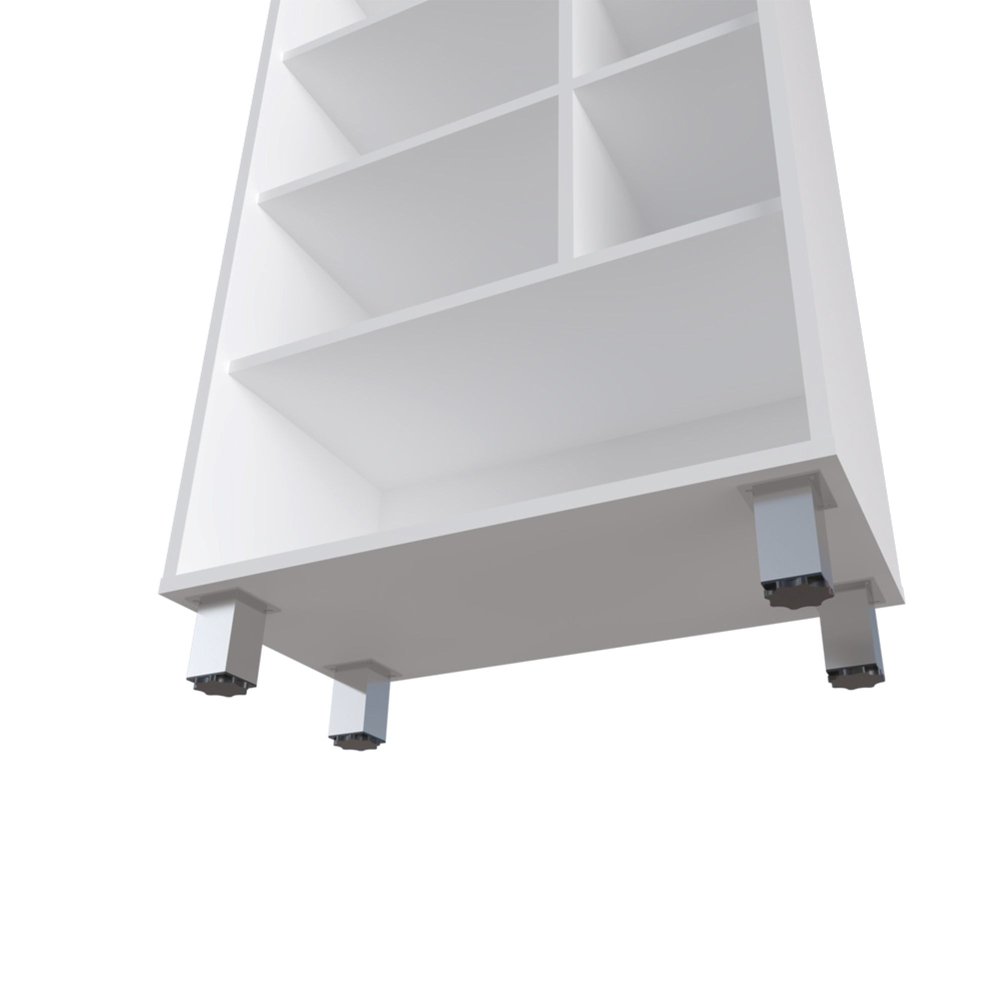 41" White Wood Four Tier Bookcase — view 3