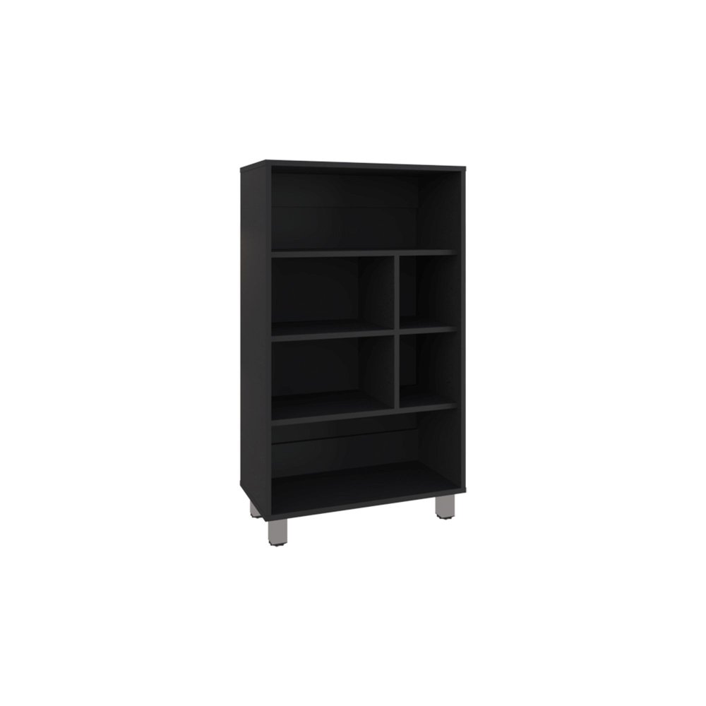 41" Black Wood Four Tier Bookcase HomeRoots