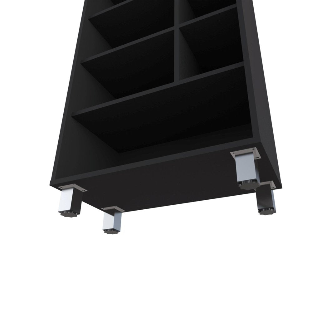 41" Black Wood Four Tier Bookcase HomeRoots