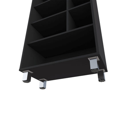 41" Black Wood Four Tier Bookcase
