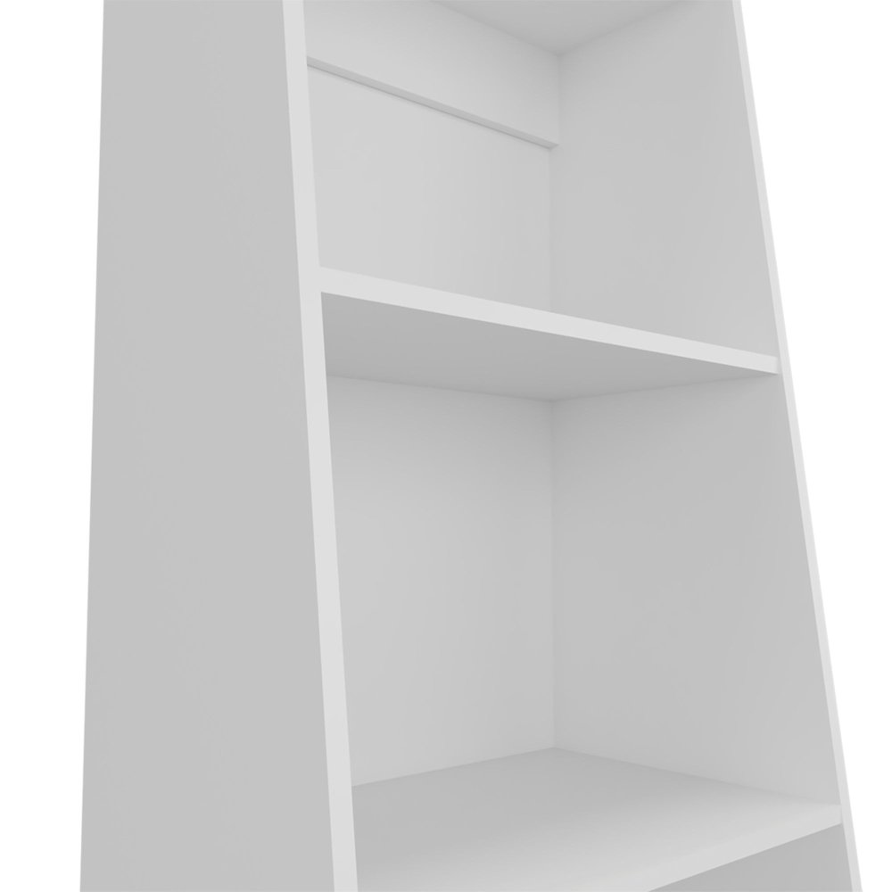 47" White Wood Three Tier Bookcase — view 3