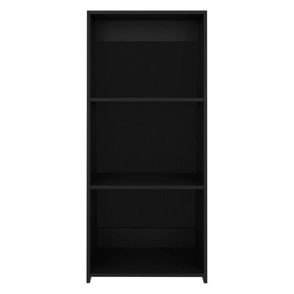 47" Black Wood Three Tier Bookcase HomeRoots