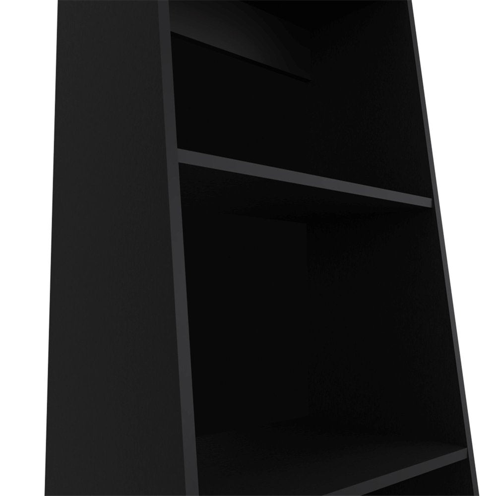 47" Black Wood Three Tier Bookcase — view 3