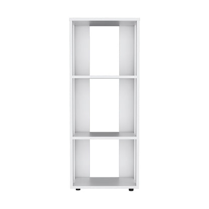 39" White Wood Three Tier Bookcase HomeRoots