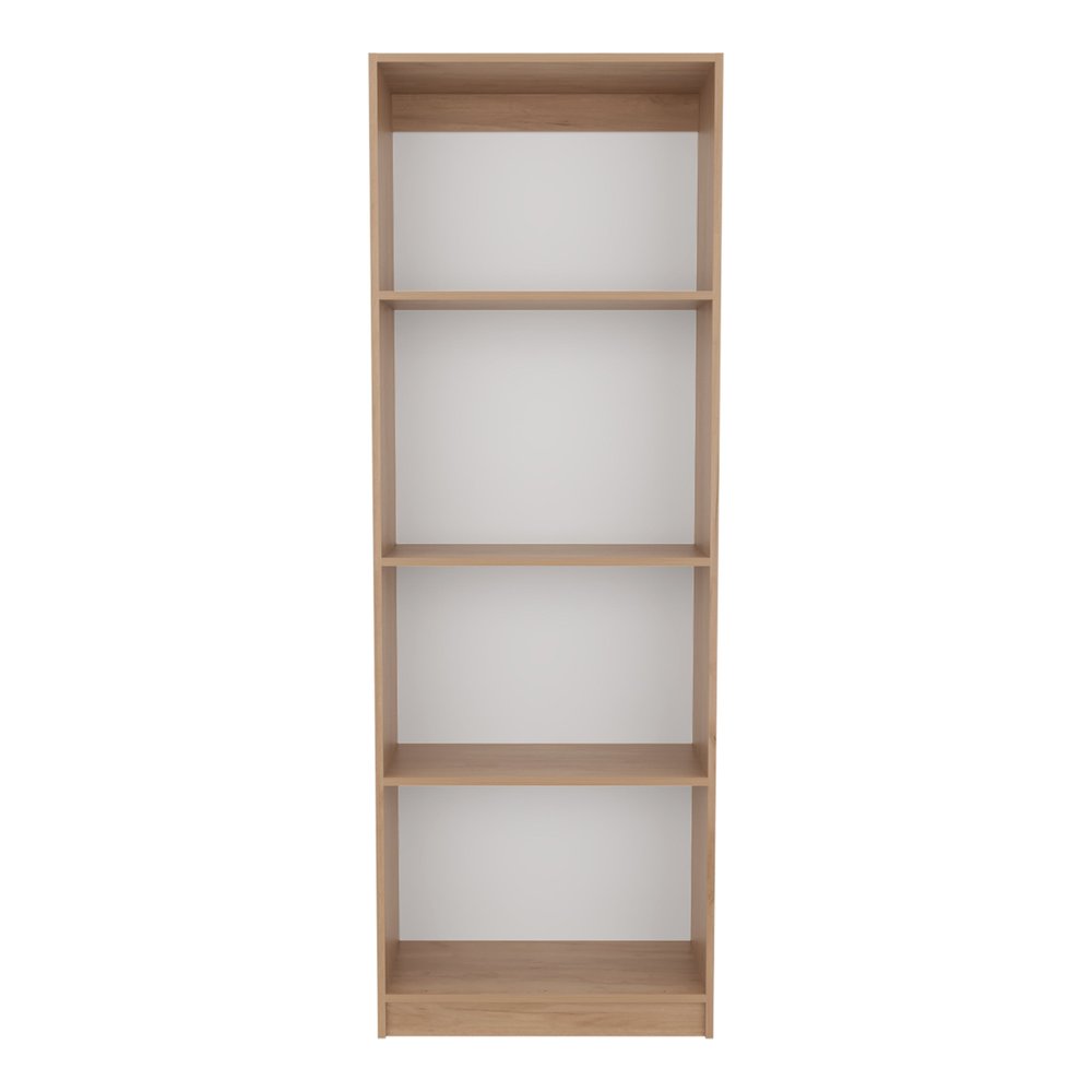 71" Beige Wood Five Tier Bookcase HomeRoots