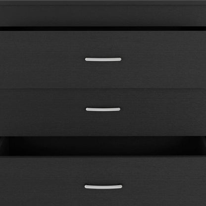 31" Black Wood Three Drawer Dresser