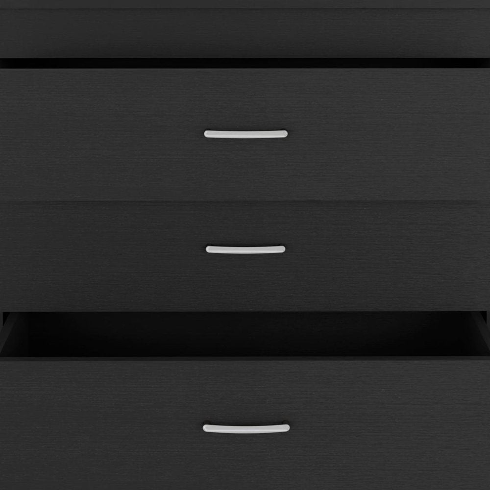 31" Black Wood Three Drawer Dresser — view 5