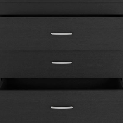 31" Black Wood Three Drawer Dresser