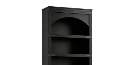 70" Black Wood Four Tier USB Bookcase