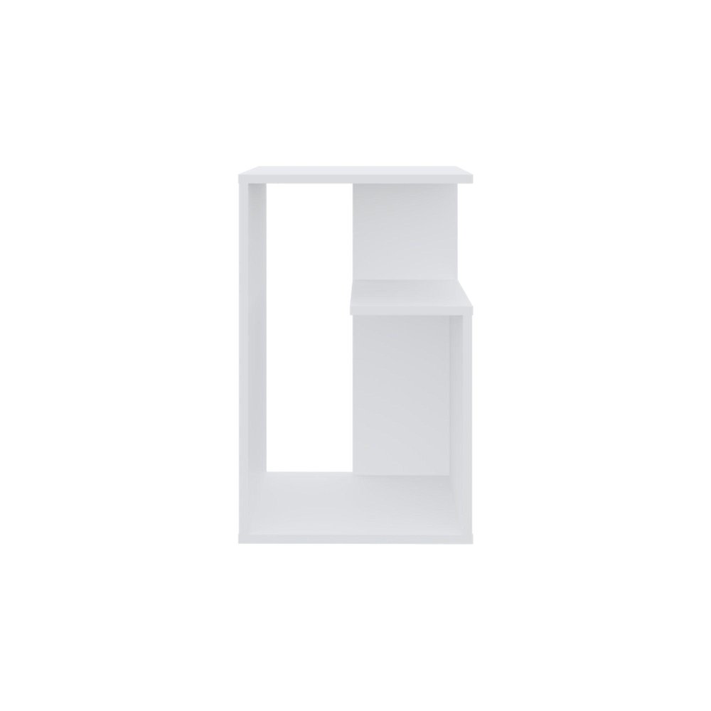 25" White Wood Floor Shelf End Table With Shelf HomeRoots