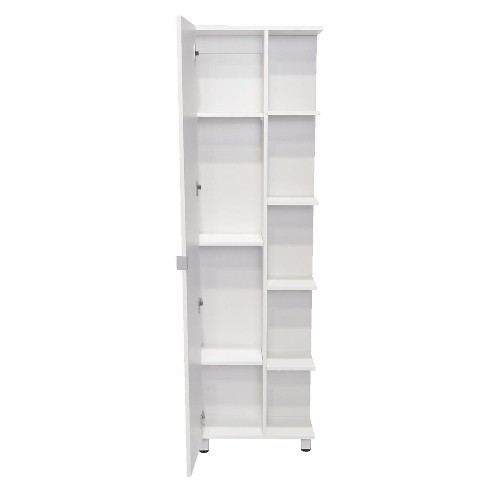 20" White Wood Corner Accent Cabinet With Single Door — view 2