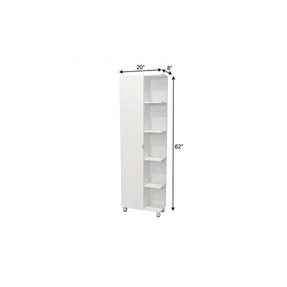 20" White Wood Corner Accent Cabinet With Single Door