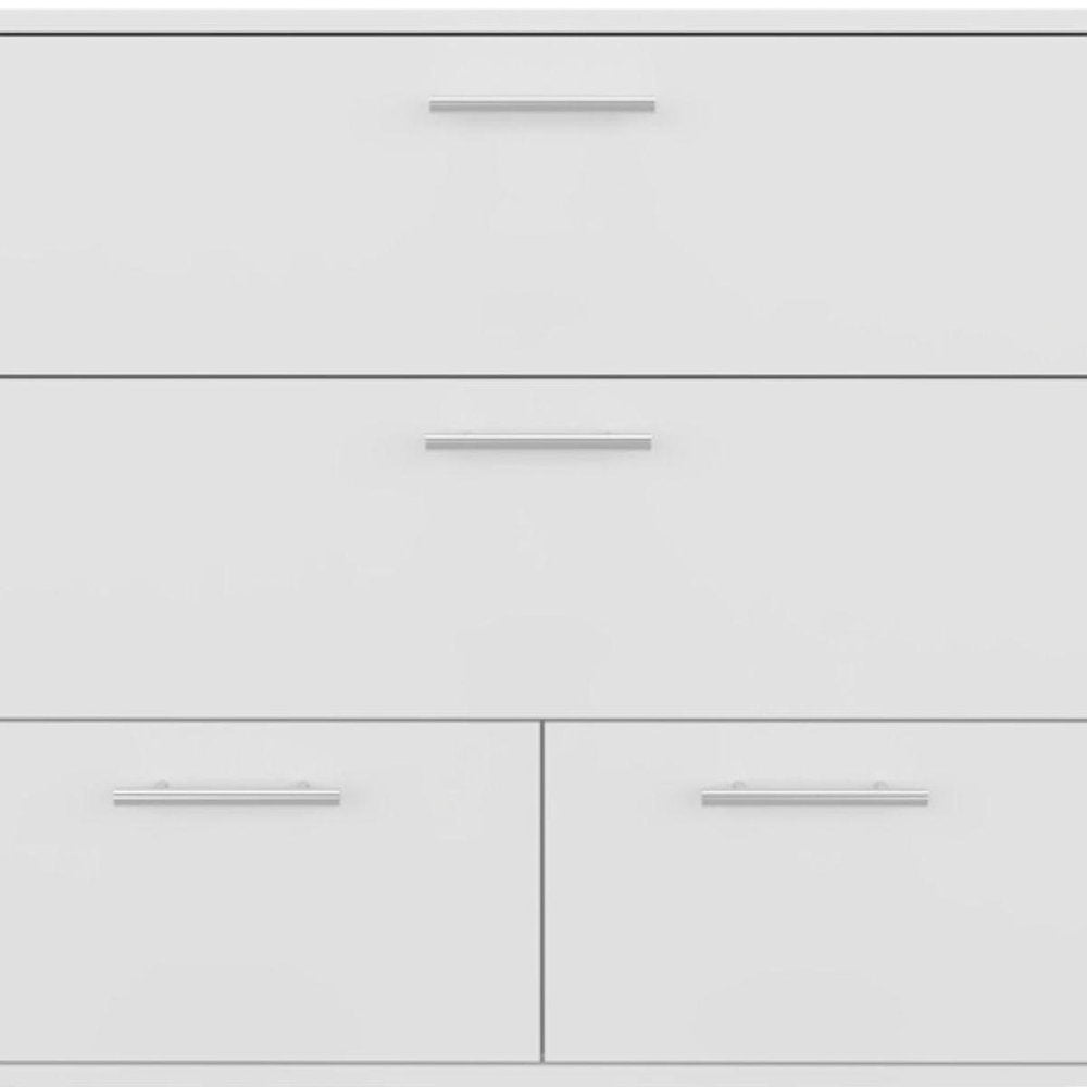 24" White Wood Four Drawer Dresser